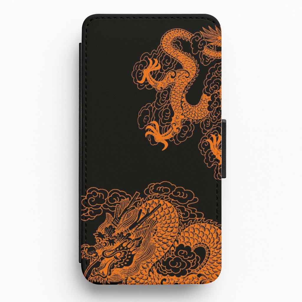 Orange Dragon Flip / Wallet Phone Case