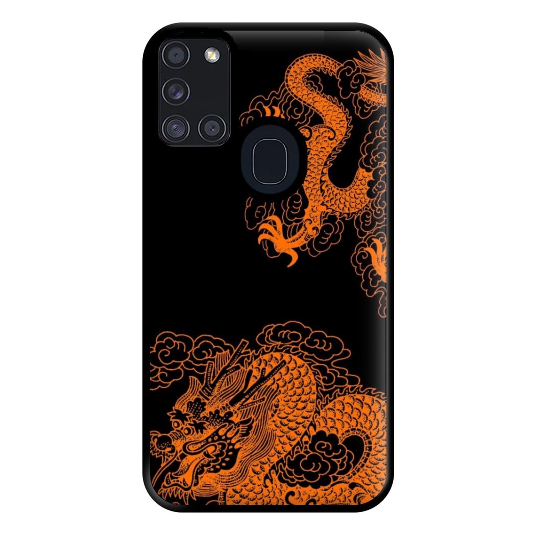 Orange Dragon Phone Case for Galaxy A21s