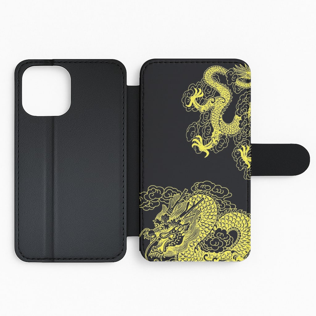 Yellow Dragon Flip Phone Case
