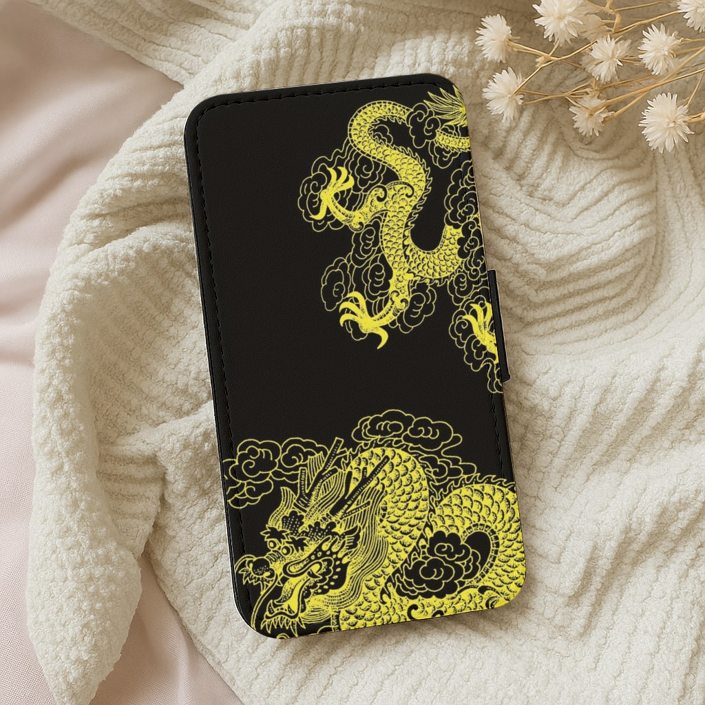 Yellow Dragon Wallet Phone Case