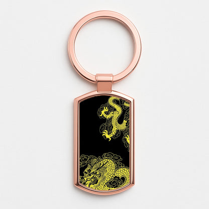 Yellow Dragon Rose Gold Keyring