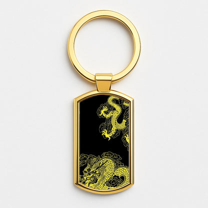 Yellow Dragon Gold Keyring
