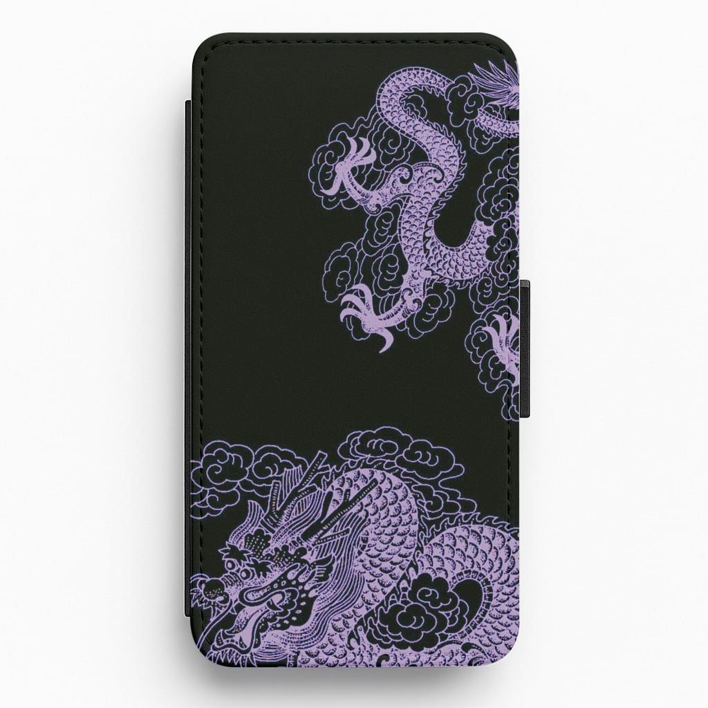 Purple Dragon Flip / Wallet Phone Case
