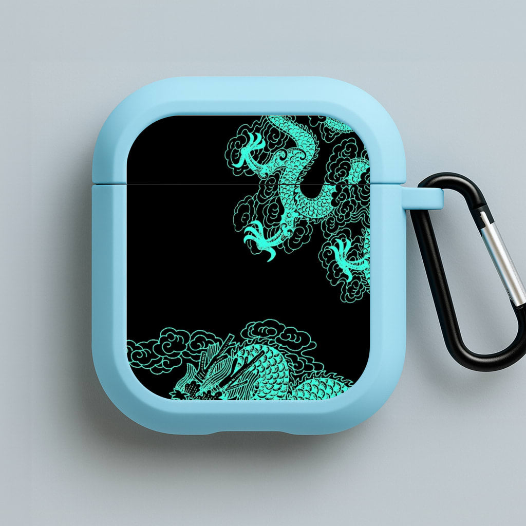 Green Dragon Blue AirPods Case