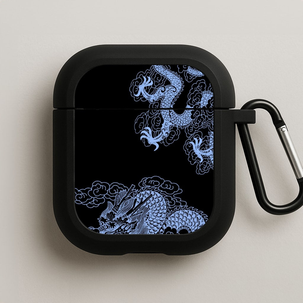 Dark Blue Dragon AirPods Case