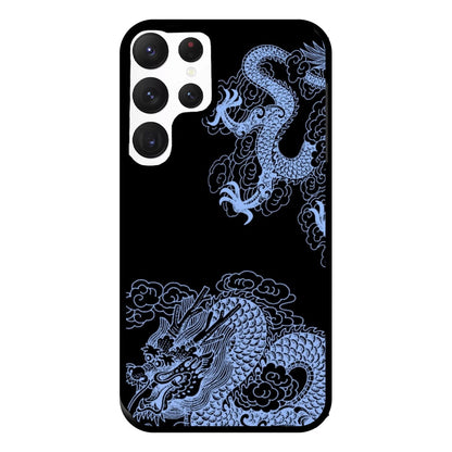 Dark Blue Dragon Phone Case for Galaxy S22 Ultra