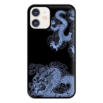 Dark Blue Dragon Phone Case for iPhone 12 / 12 Pro