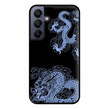 Dark Blue Dragon Phone Case for Galaxy A15