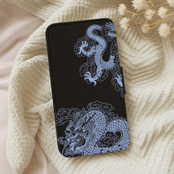 Dark Blue Dragon Wallet Phone Case