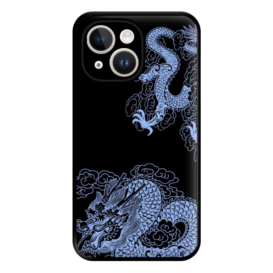 Dark Blue Dragon Phone Case for iPhone 14 Plus