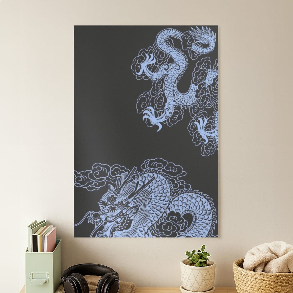 Dark Blue Dragon Poster