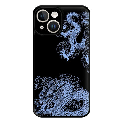 Dark Blue Dragon Phone Case for iPhone 14