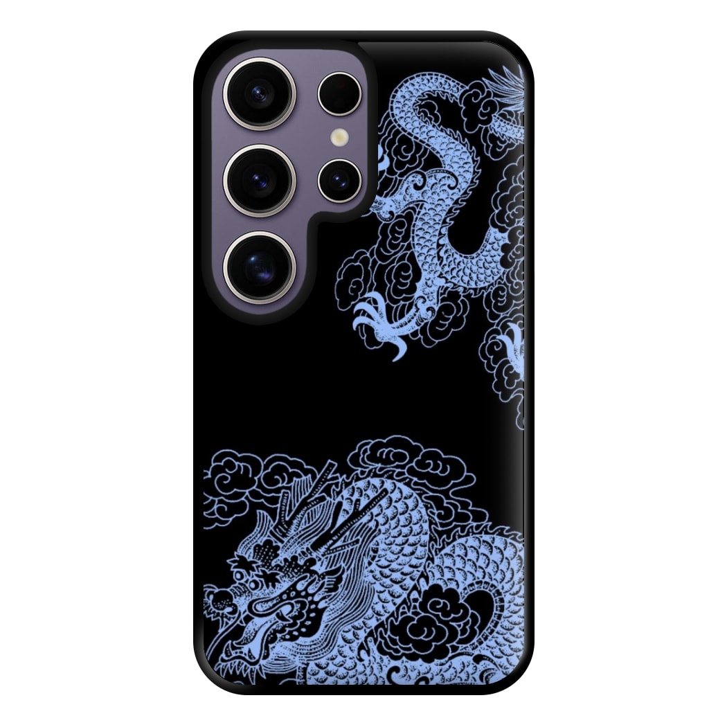 Dark Blue Dragon Phone Case for Galaxy S25 Ultra