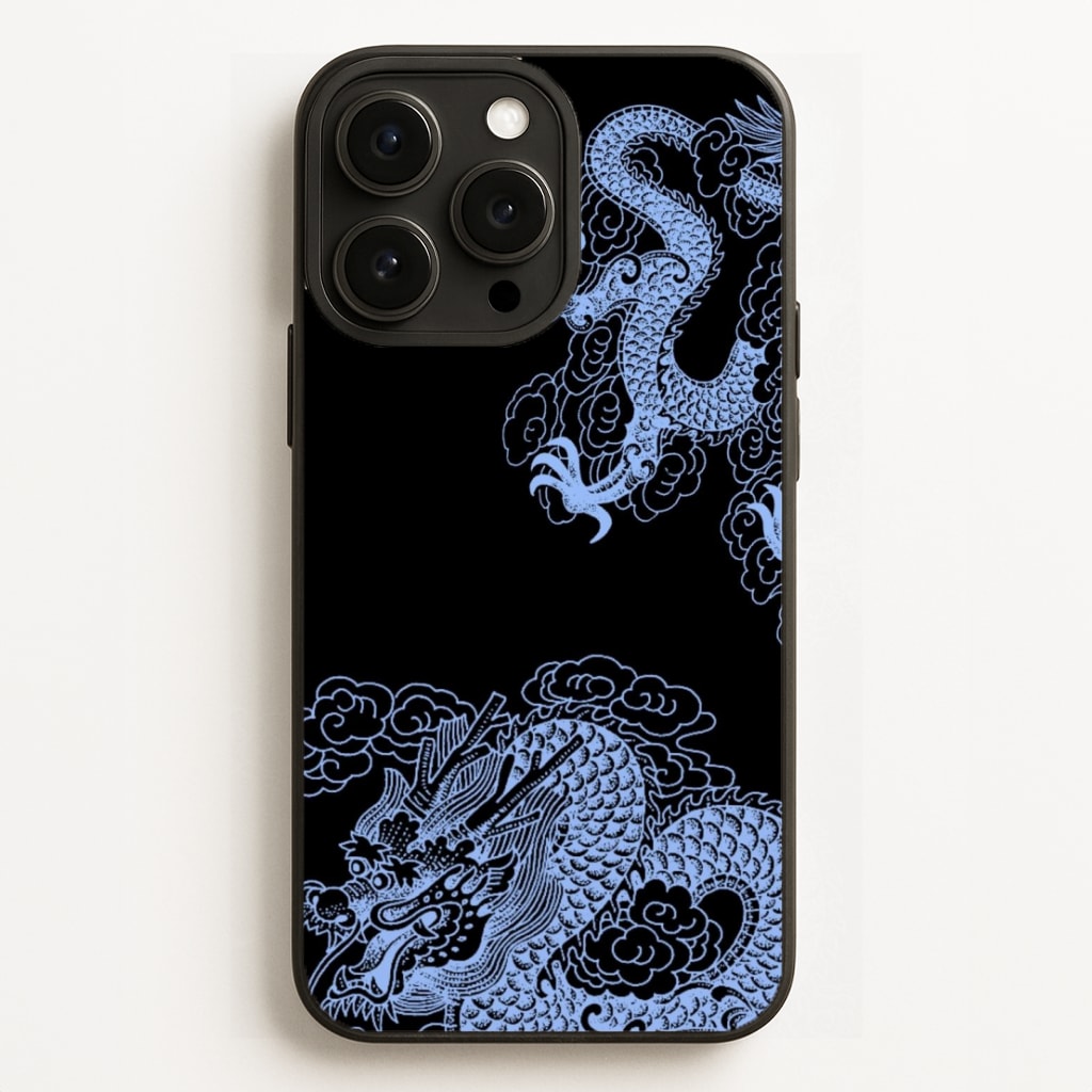 Dark Blue Dragon  - Dragon Phone Case for iPhone 16 Pro Max