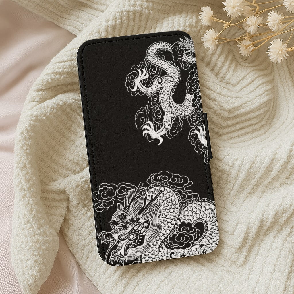 White Dragon Wallet Phone Case