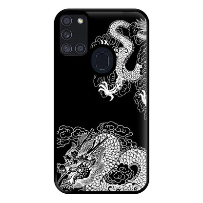 White Dragon Phone Case for Galaxy A21s