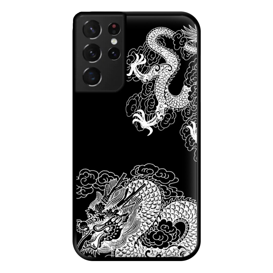 White Dragon Phone Case for Galaxy S21 Ultra