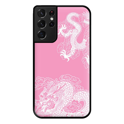 Pink Background Dragon Phone Case for Galaxy S21 Ultra