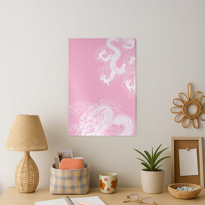 Pink Background Dragon Art Print