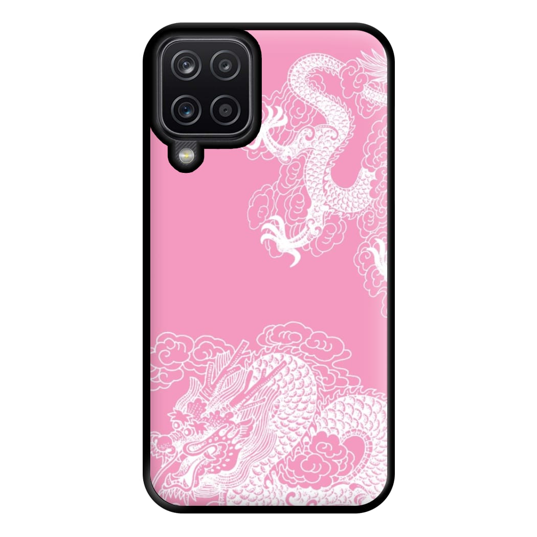 Pink Background Dragon Phone Case for Galaxy A12