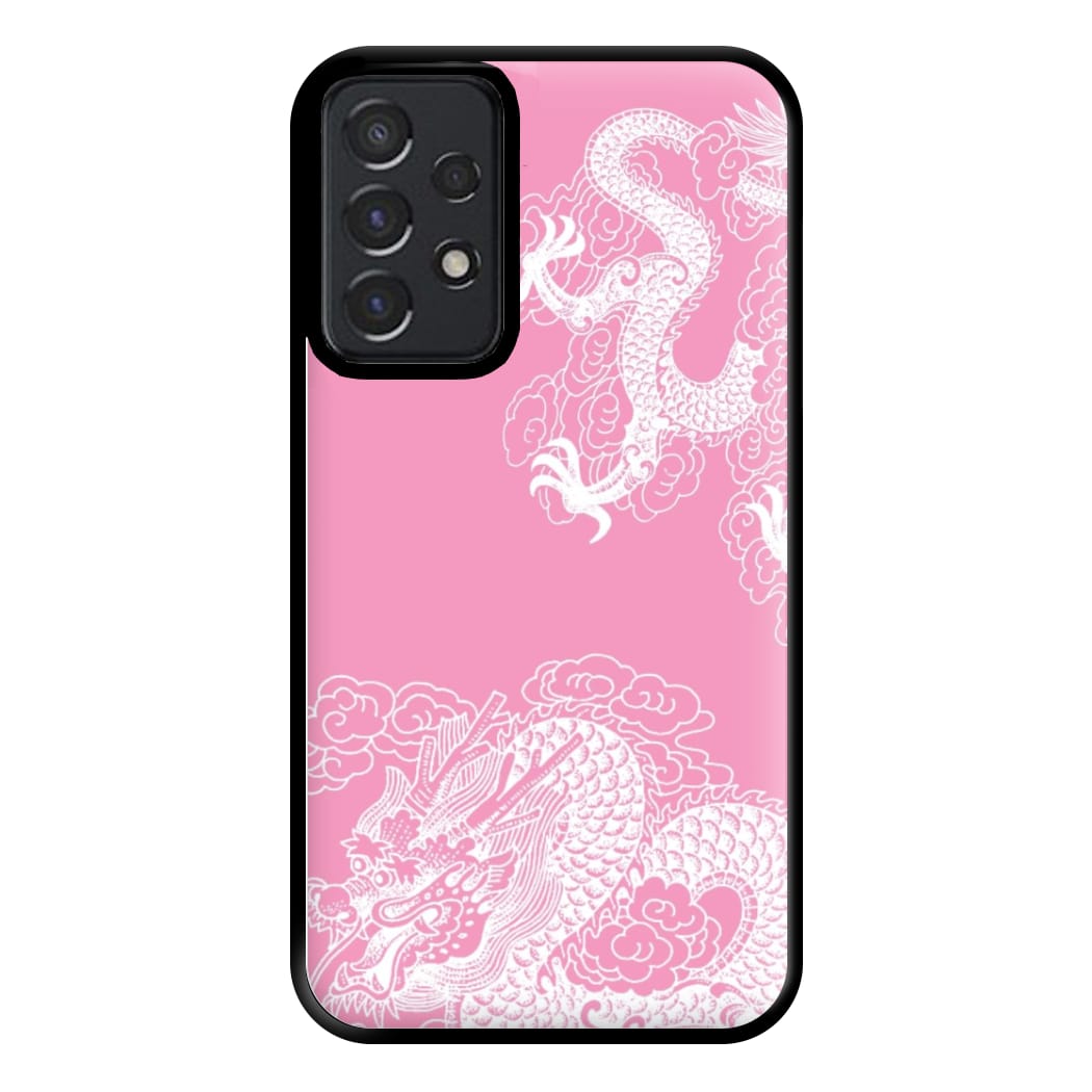 Pink Background Dragon Phone Case for Galaxy A52 / A52s