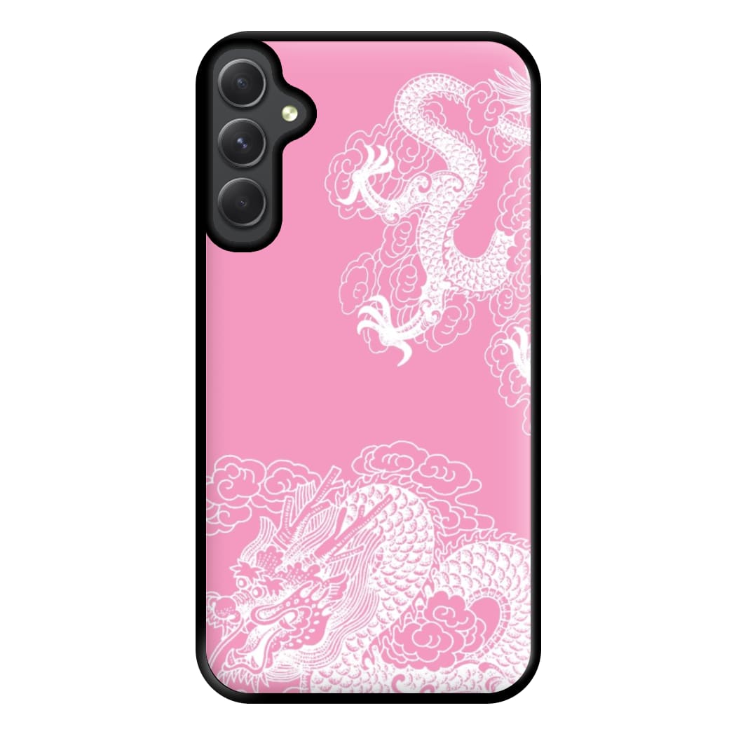 Pink Background Dragon Phone Case for Galaxy A54