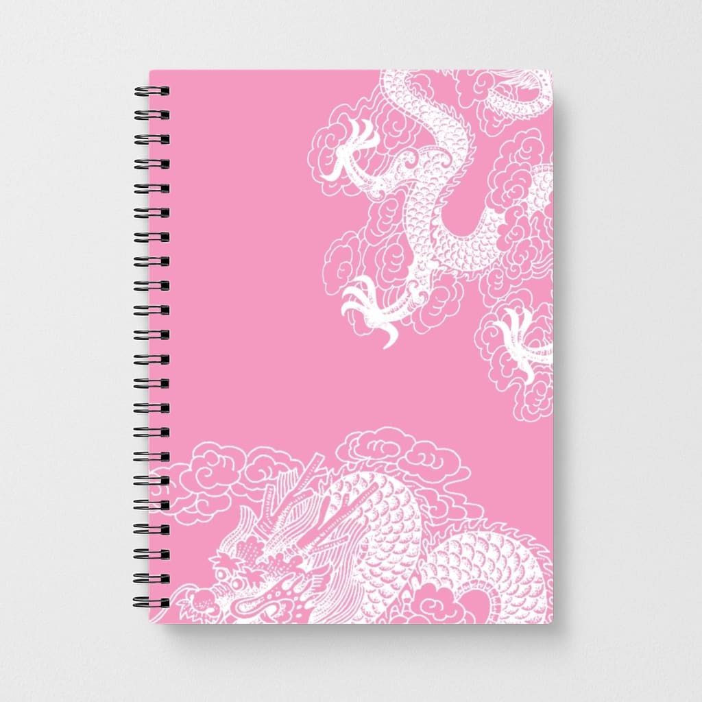 Pink Background Dragon Notebook