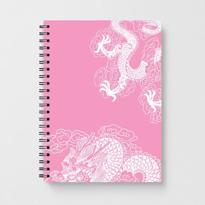 Pink Background Dragon Notebook