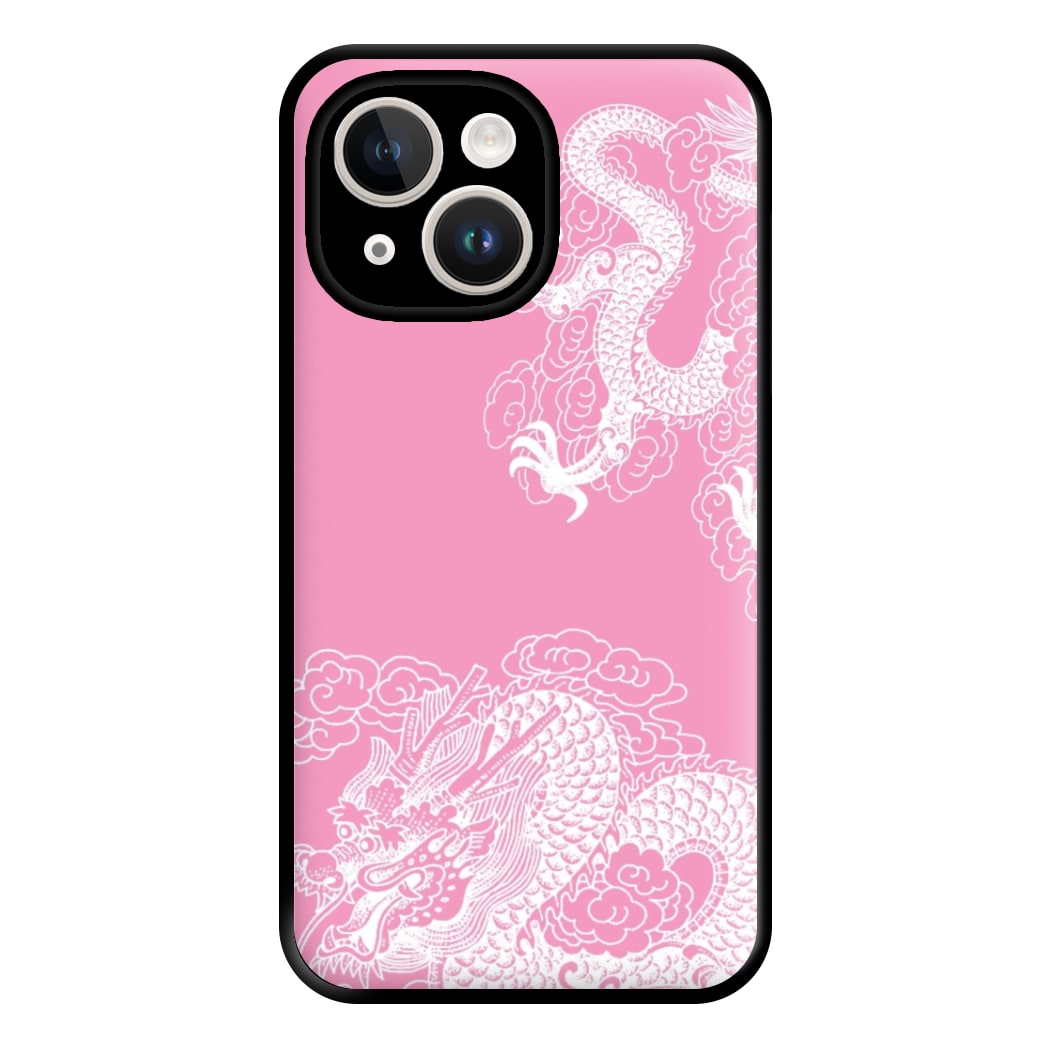 Pink Background Dragon Phone Case for iPhone 14 Plus