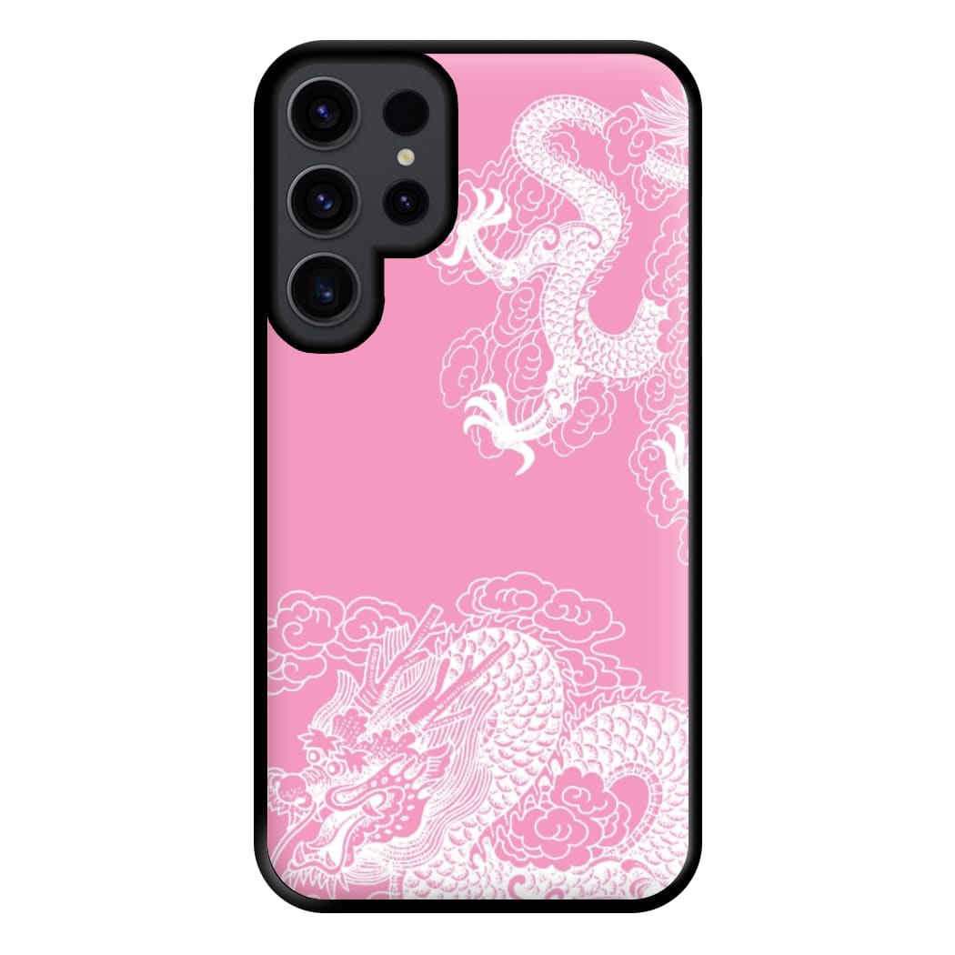 Pink Background Dragon Phone Case for Galaxy S23 Ultra