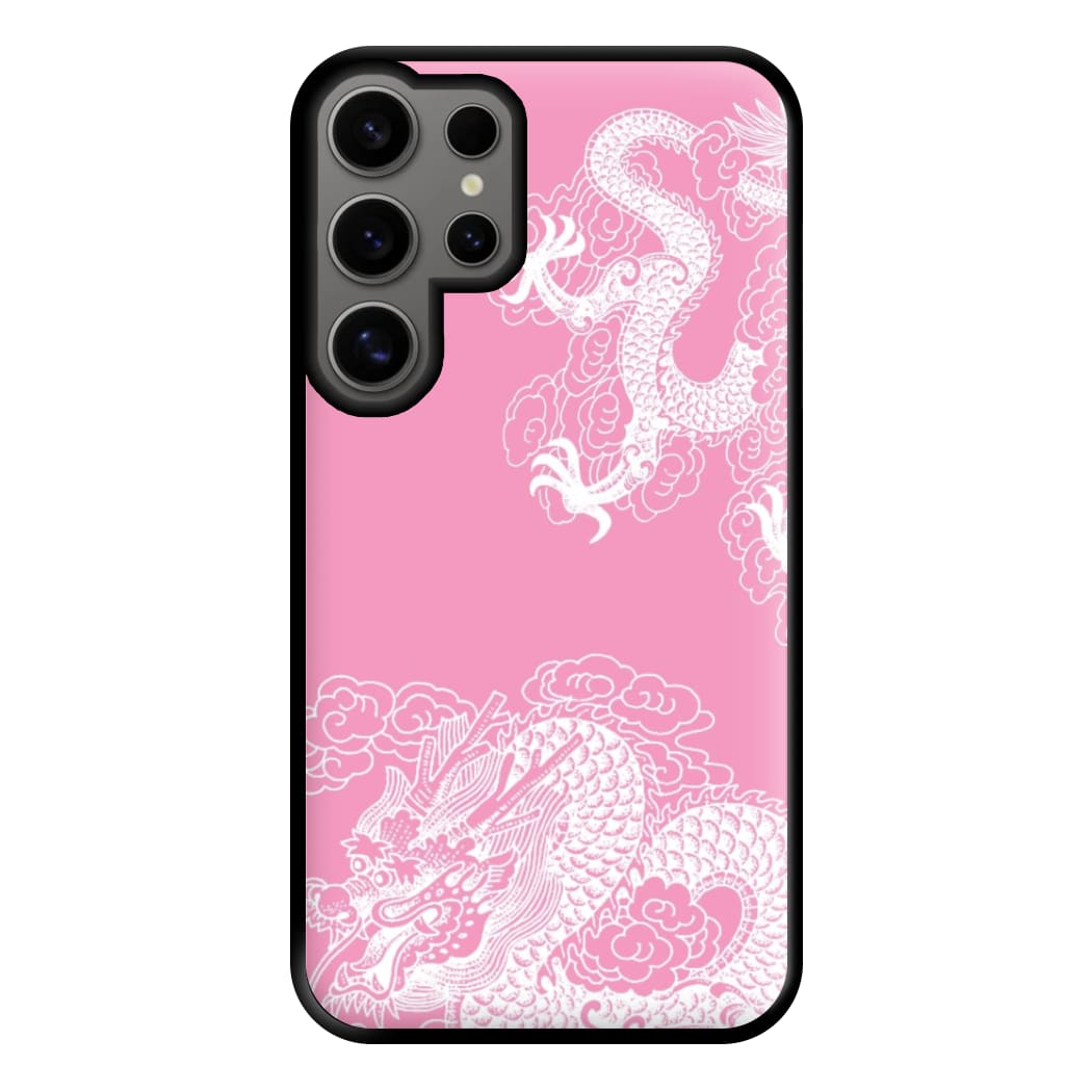 Pink Background Dragon Phone Case for Galaxy S24 Ultra