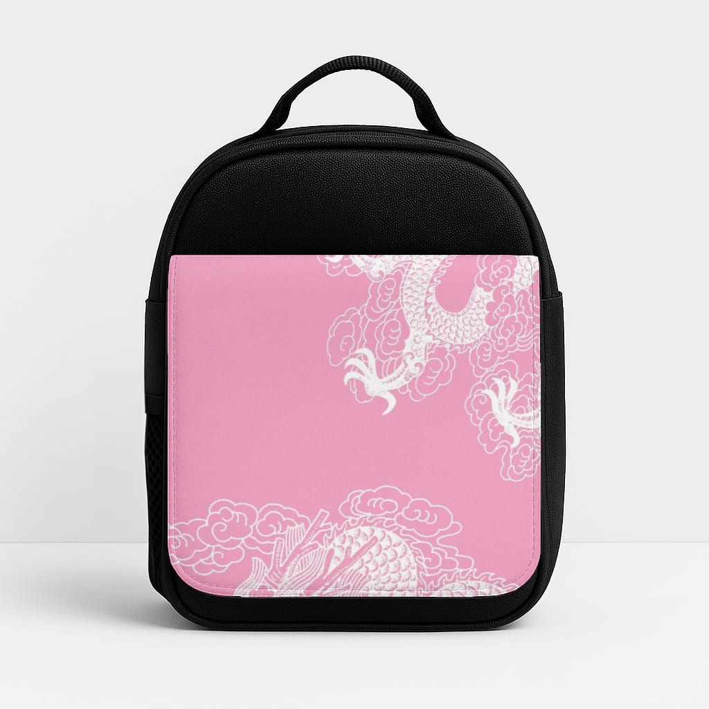 Pink Background Dragon Lunchbox