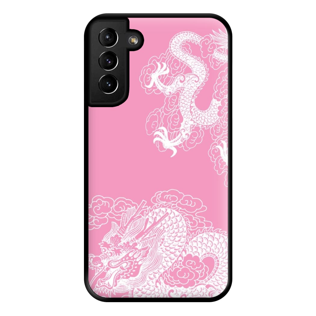 Pink Background Dragon Phone Case for Galaxy S21 Plus