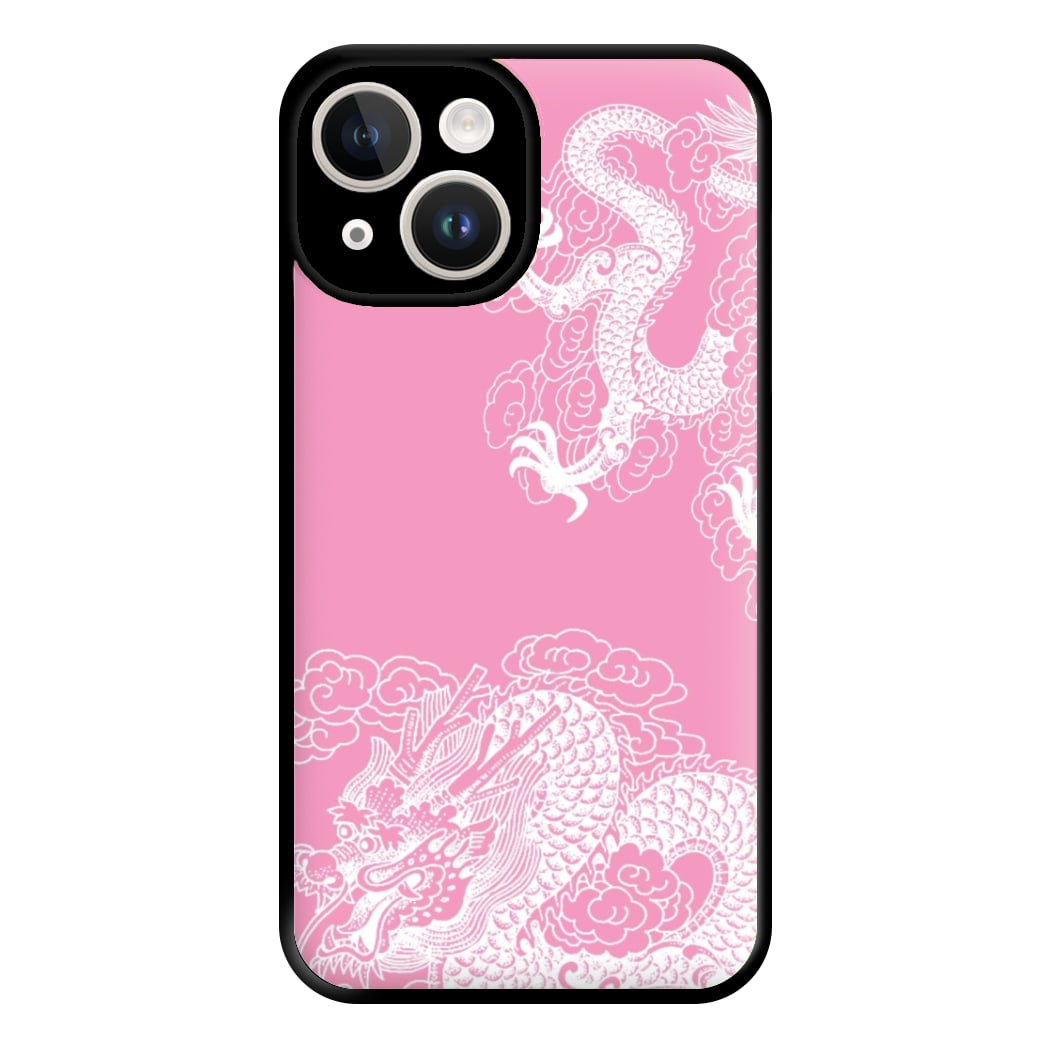 Pink Background Dragon Phone Case for iPhone 14