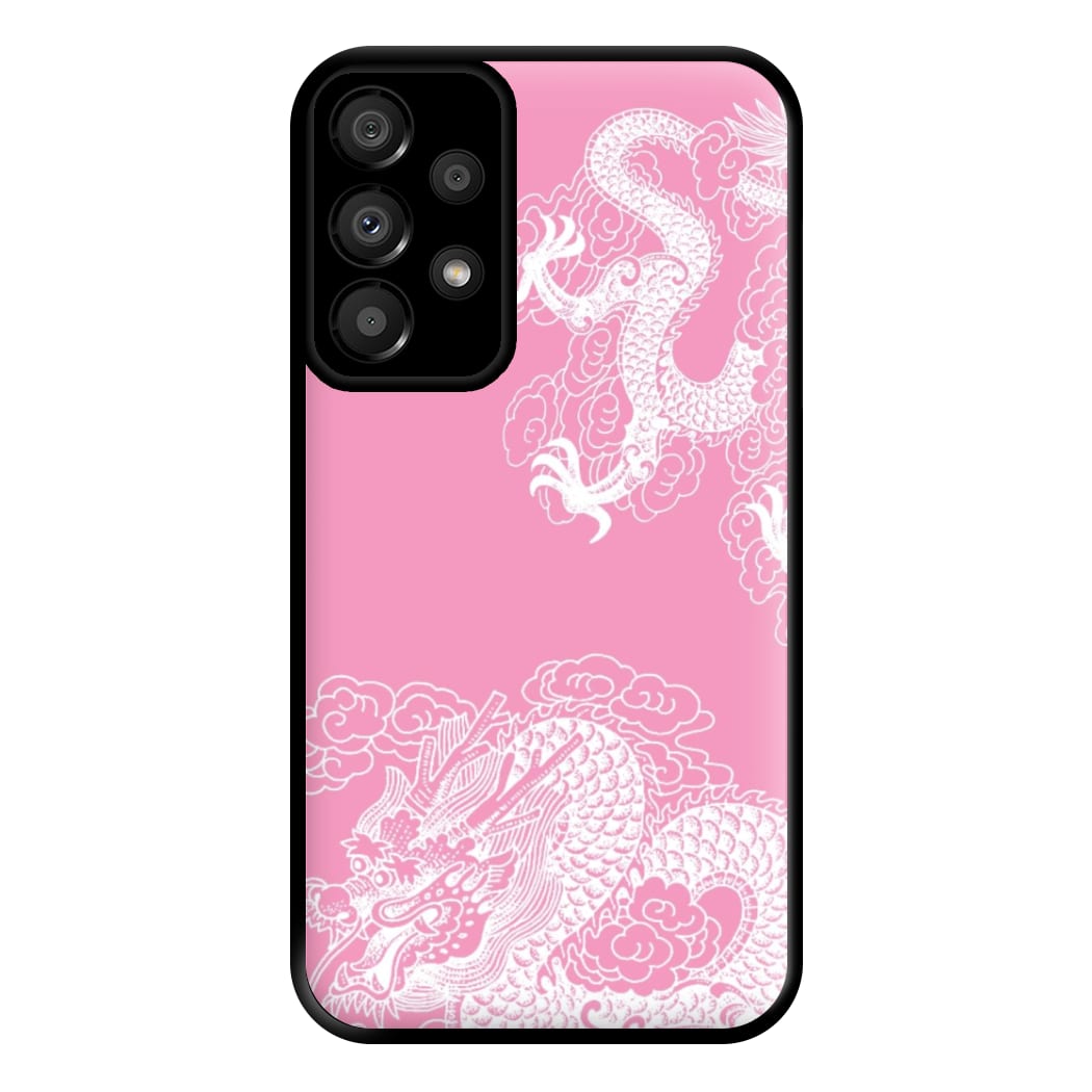 Pink Background Dragon Phone Case for Galaxy A33