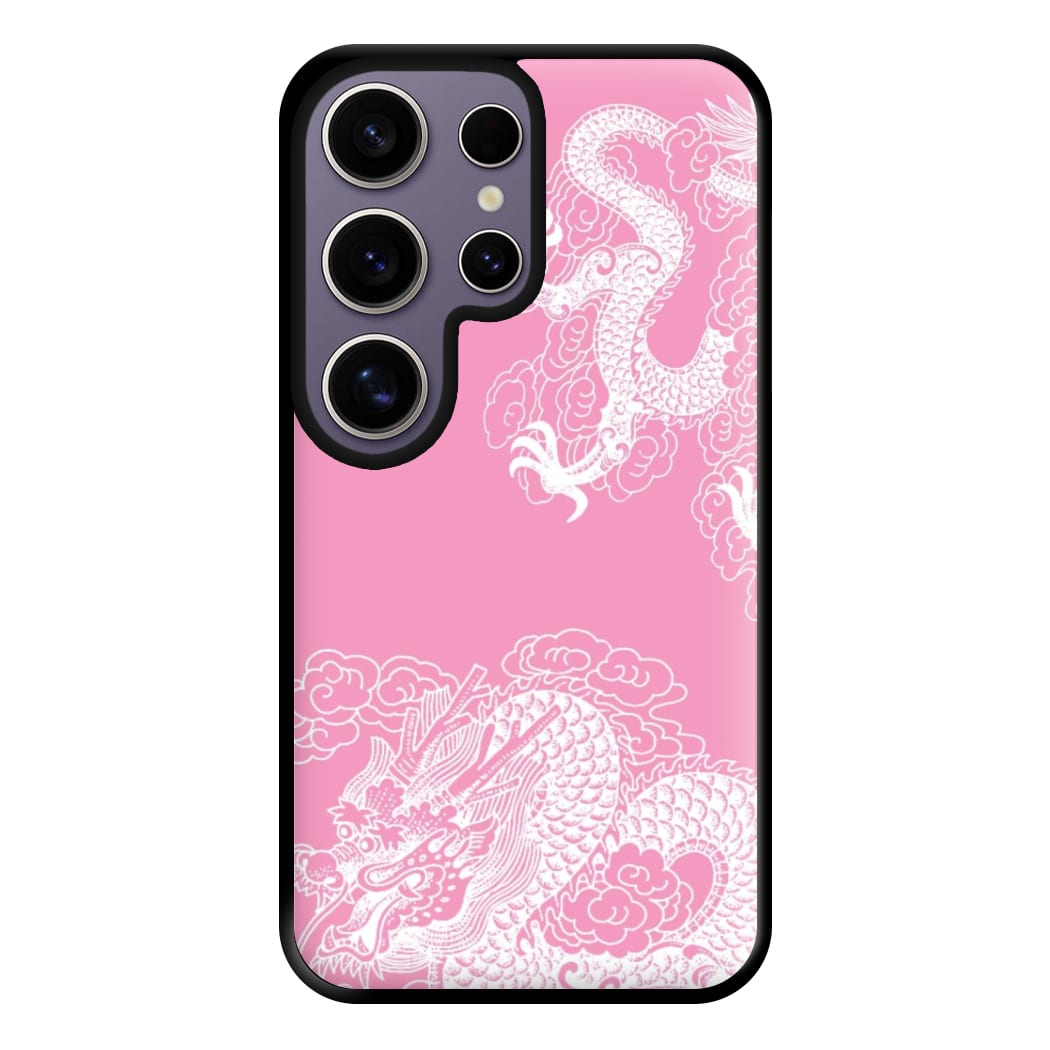 Pink Background Dragon Phone Case for Galaxy S25 Ultra