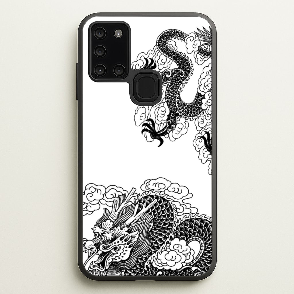 Black Dragon  - Dragon Phone Case for Galaxy A21s
