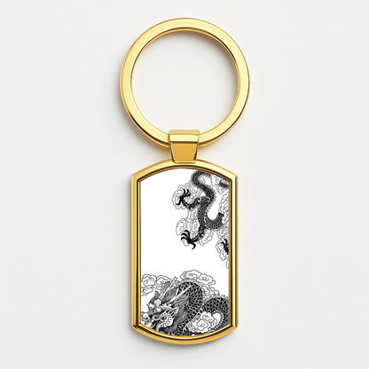 Black Dragon Gold Keyring