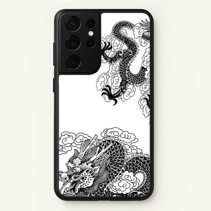 Black Dragon  - Dragon Phone Case for Galaxy S21 Ultra