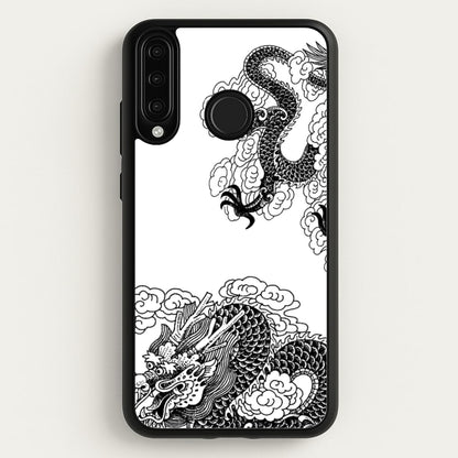 Black Dragon  - Dragon Phone Case for Huawei P30 Lite