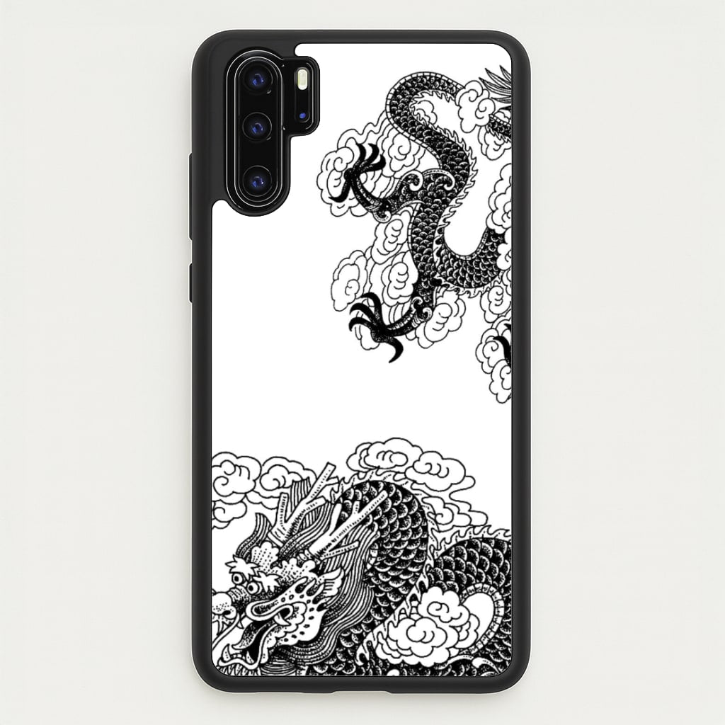 Black Dragon  - Dragon Phone Case for Huawei P30 Pro