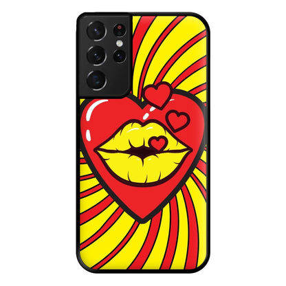 Spiral Kiss - Pop Art Phone Case for Galaxy S21 Ultra