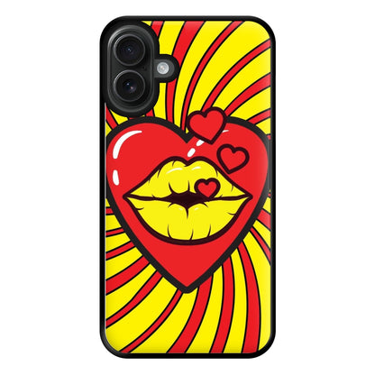 Spiral Kiss - Pop Art Phone Case for iPhone 16 Plus