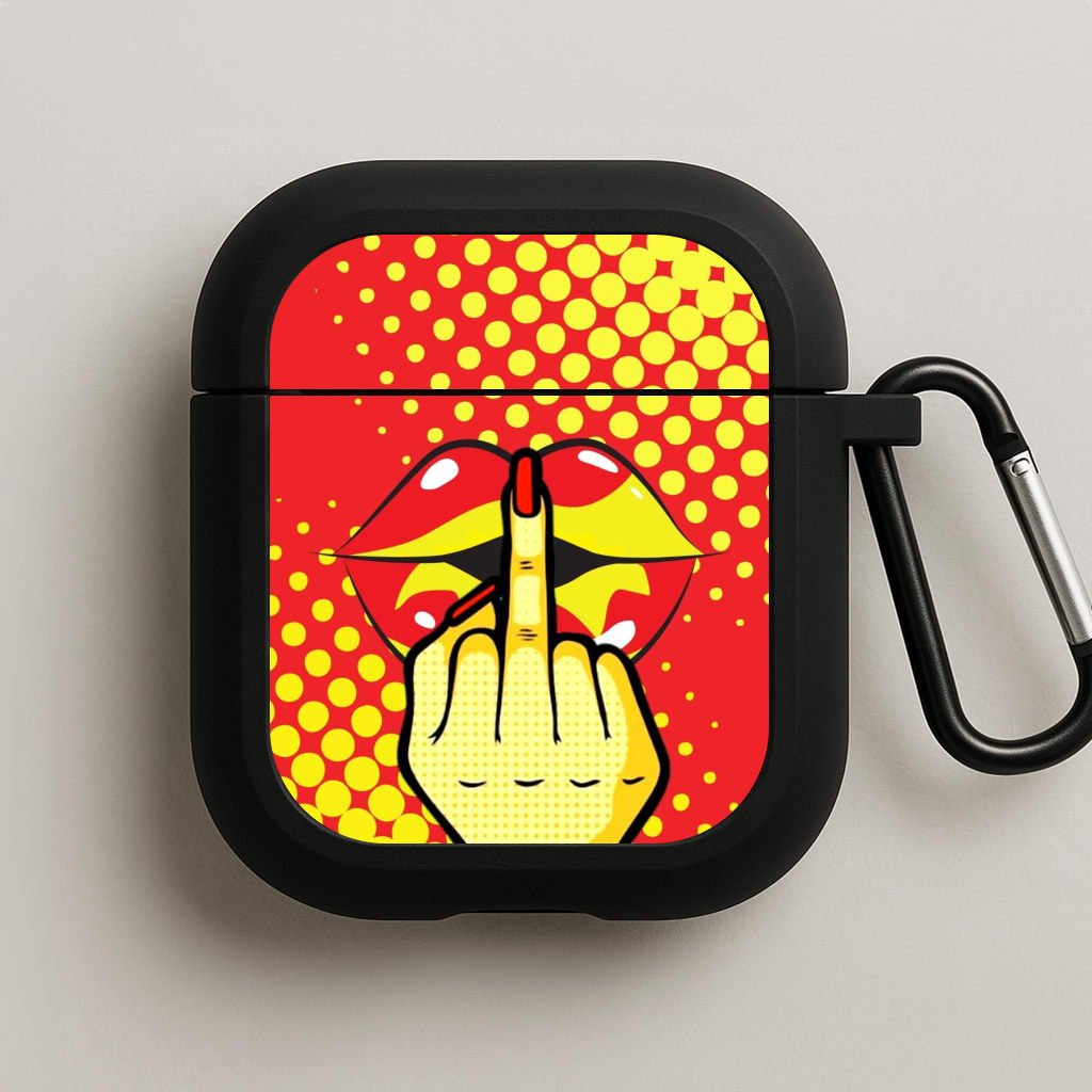 Middle Finger Kiss - Pop Art AirPods Case