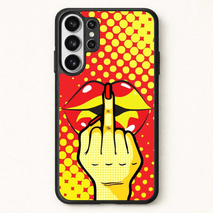Middle Finger Kiss - Pop Art Phone Case for Galaxy S26 Ultra