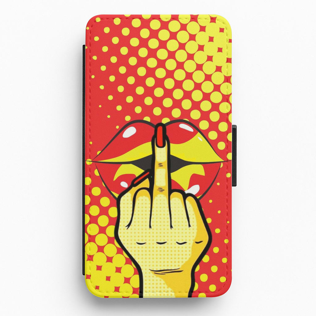 Middle Finger Kiss - Pop Art Flip / Wallet Phone Case