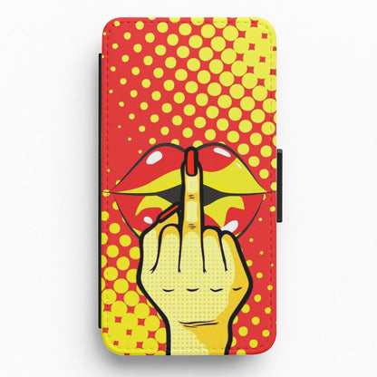 Middle Finger Kiss - Pop Art Flip / Wallet Phone Case
