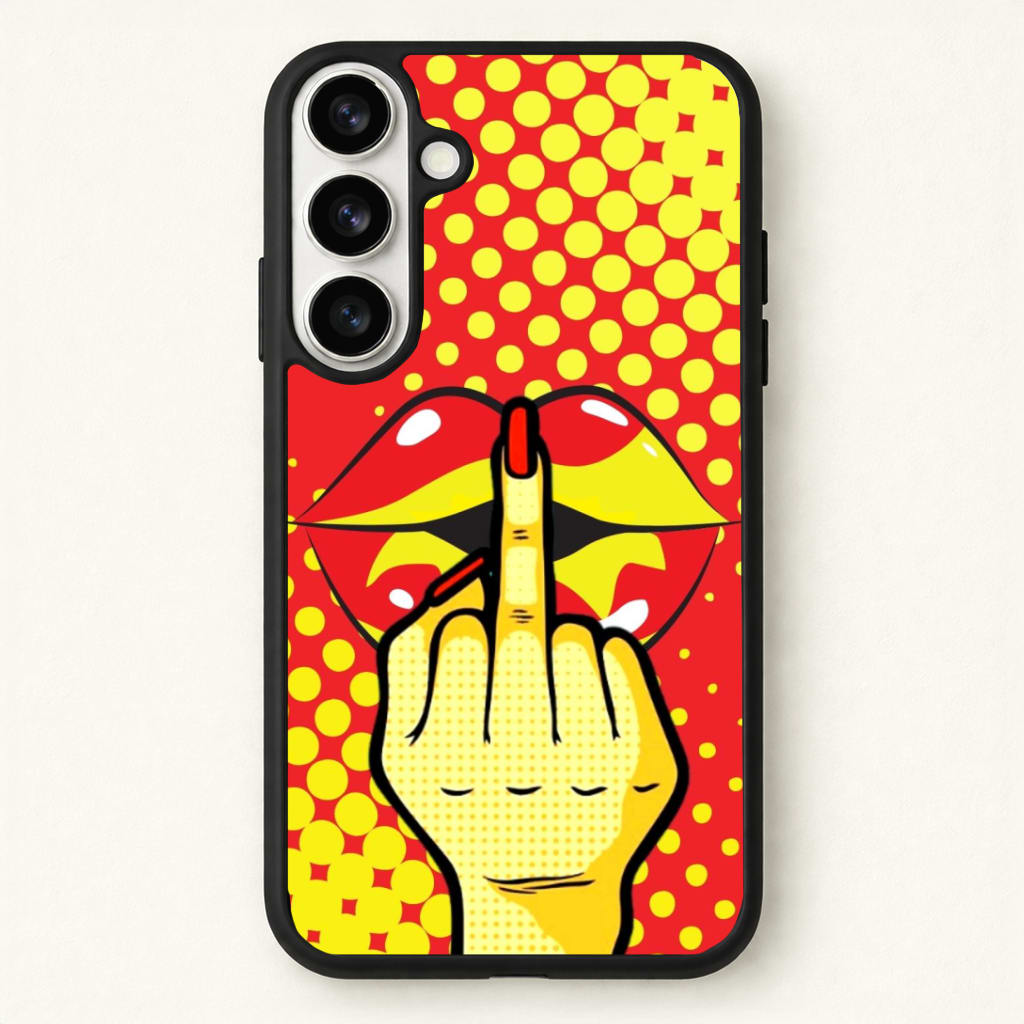 Middle Finger Kiss - Pop Art Phone Case for Galaxy S26 Plus