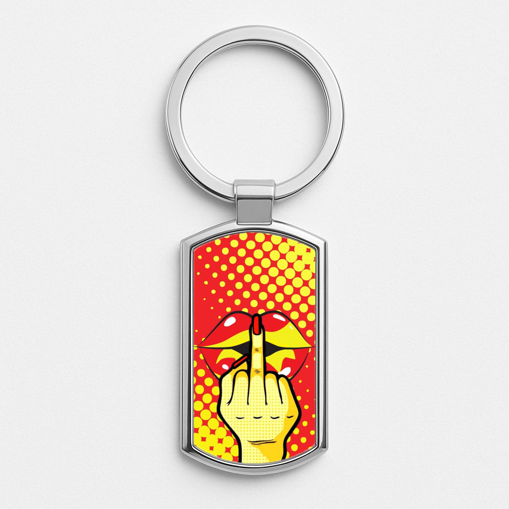 Middle Finger Kiss - Pop Art Luxury Keyring