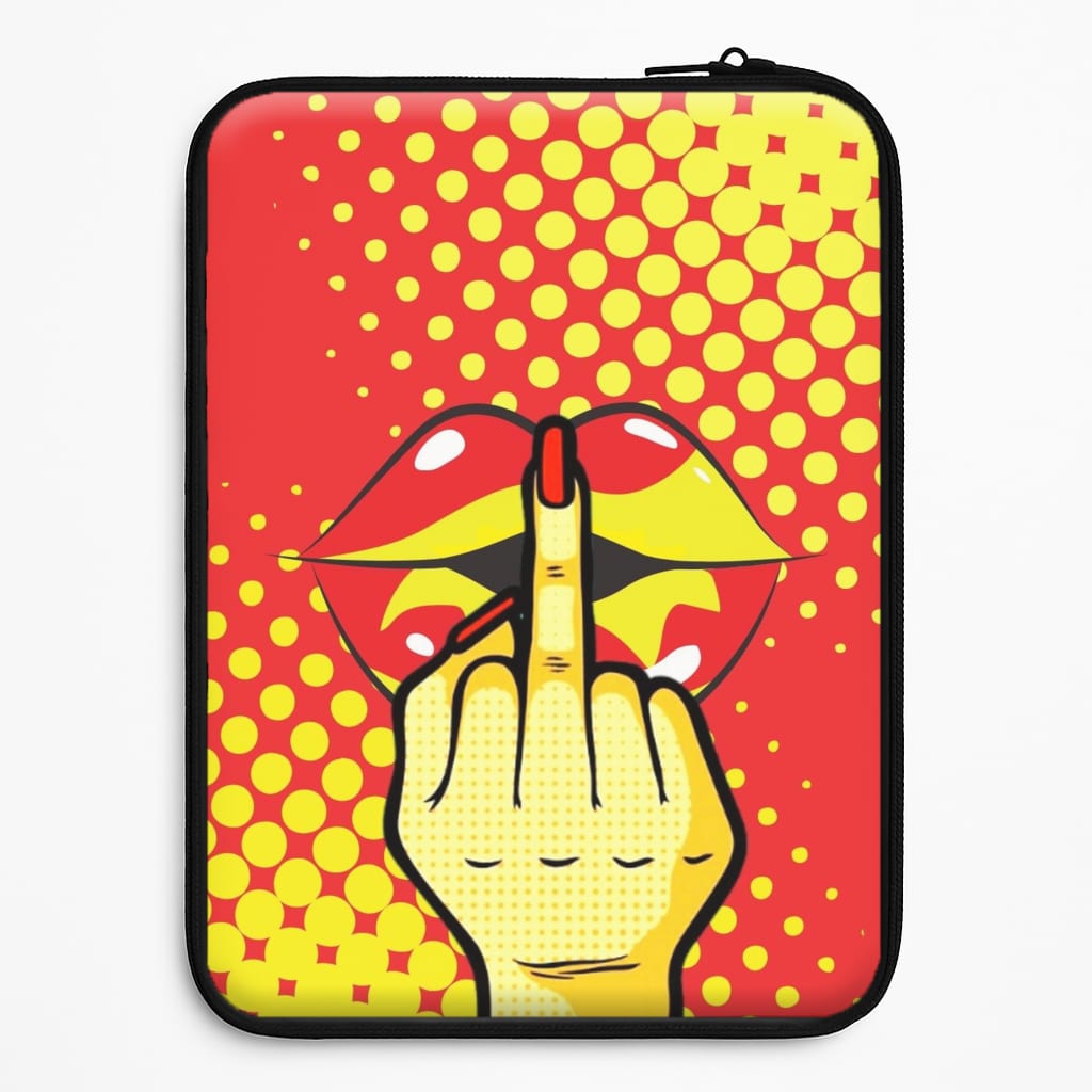 Middle Finger Kiss - Pop Art Laptop Sleeve